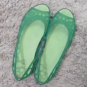 Crocs Green Adrina Jelly Flats